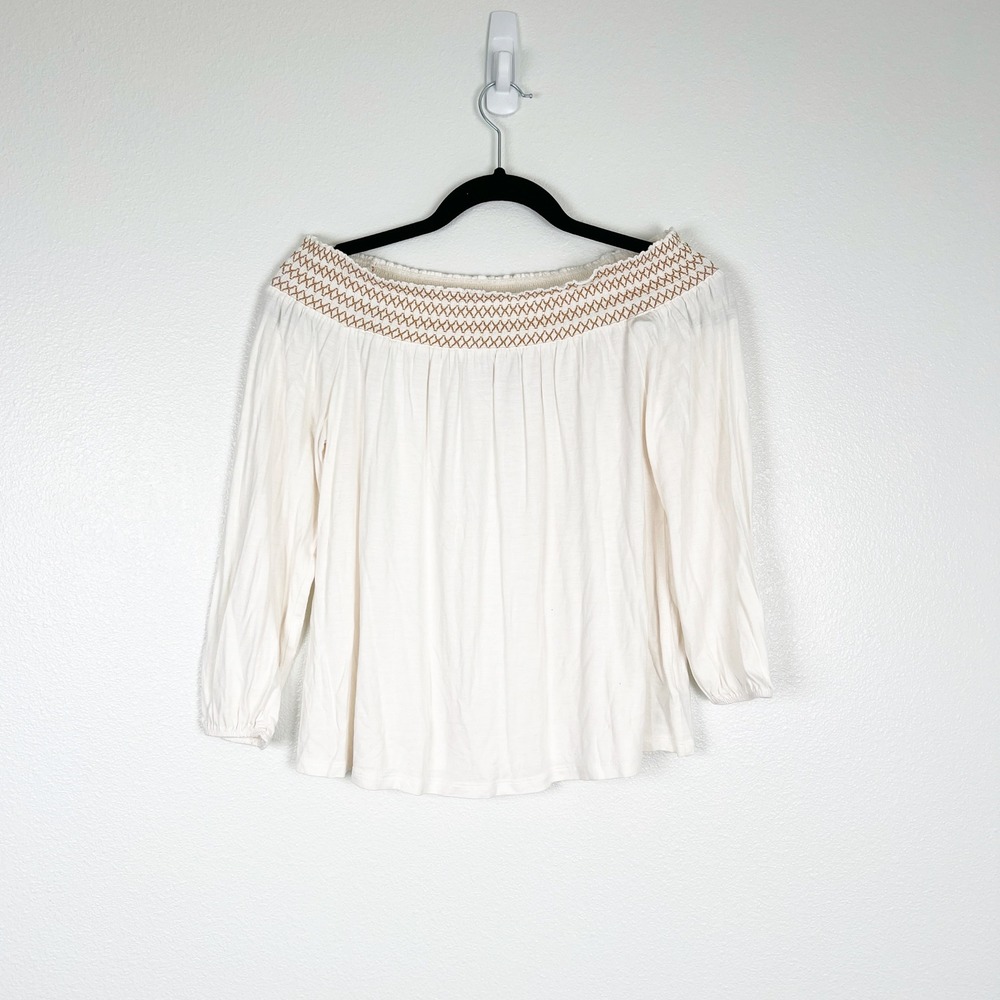 Old Navy Women's Off The Shoulder Blouse‎ Cream Sz XS